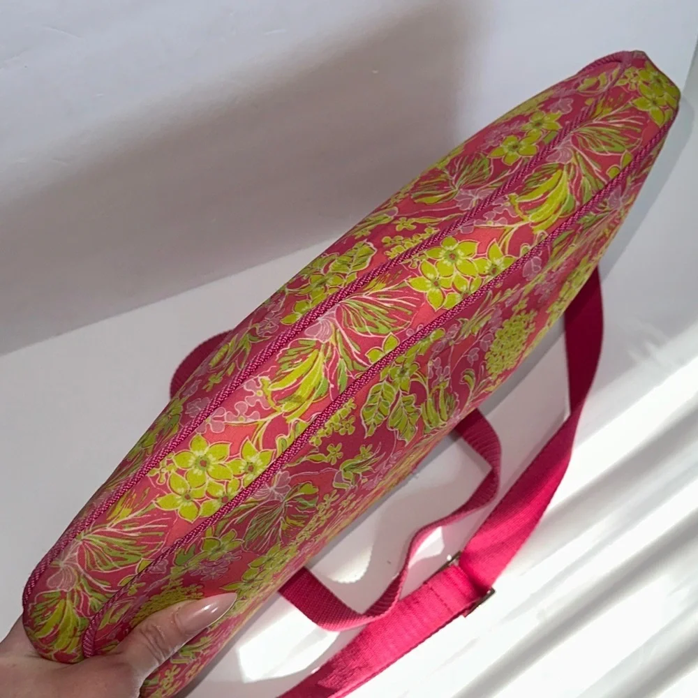 Lilly Pulitzer laptop tote bag Floral Pink and Green